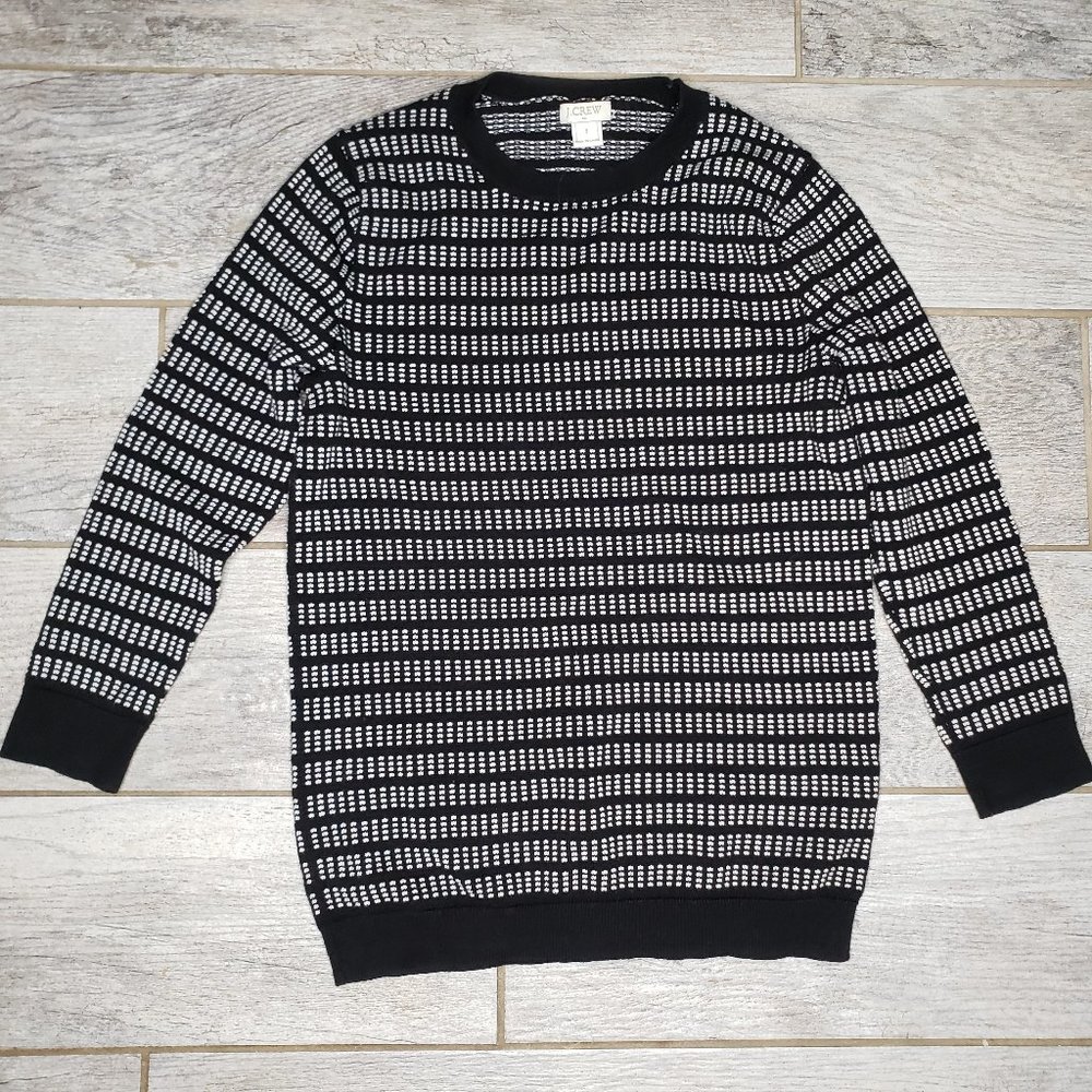 J. Crew Dotted Stripes Half Sleeve Sweater
